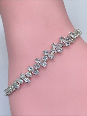 Swarovski Crystal Elements White Swarovski Crystal Tennis Bracelet Bridal Prom